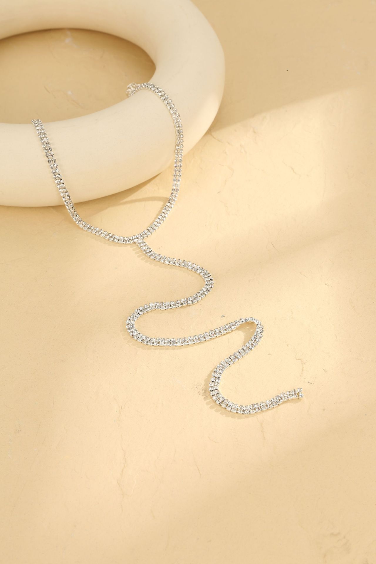 Glamyug Rhinestone Back Chain Necklace | Girls' Bridal & Party Jewelry | Wear as Necklace or Backless Dress Chain - Image 0