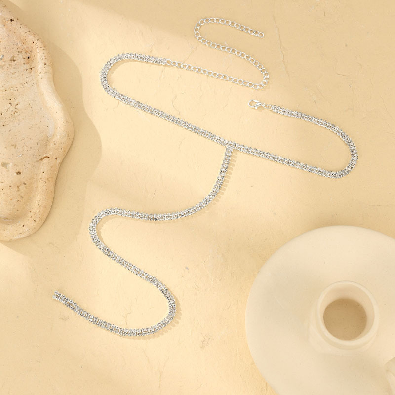 Glamyug Rhinestone Back Chain Necklace | Girls' Bridal & Party Jewelry | Wear as Necklace or Backless Dress Chain - Image 0