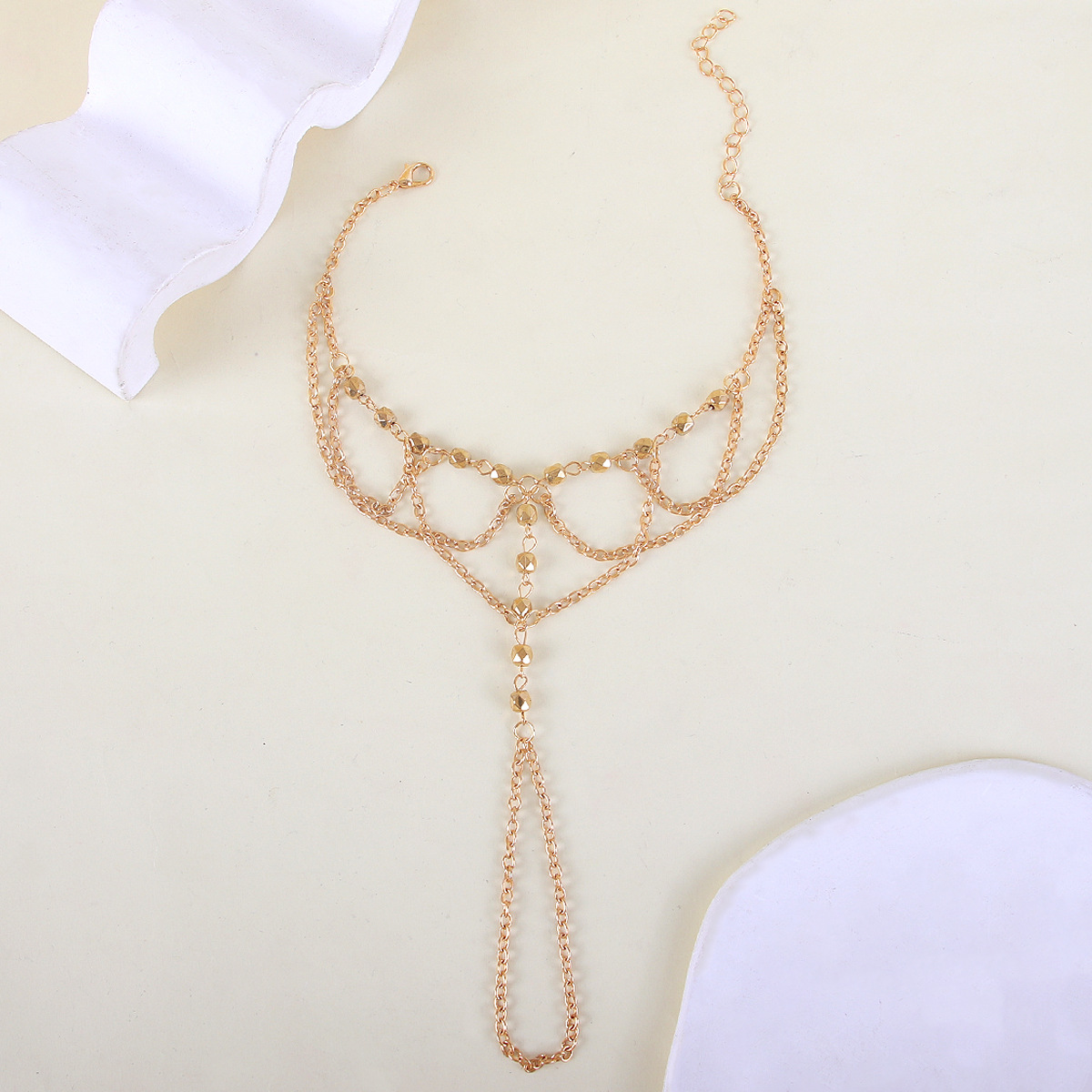 Glamyug Multi-Layer Beaded Tassel Anklet – Handmade Beach Foot Ornament, Fashion Jewelry for Women - Image 0