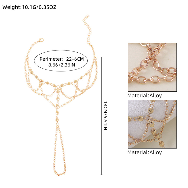 Glamyug Multi-Layer Beaded Tassel Anklet – Handmade Beach Foot Ornament, Fashion Jewelry for Women - Image 0