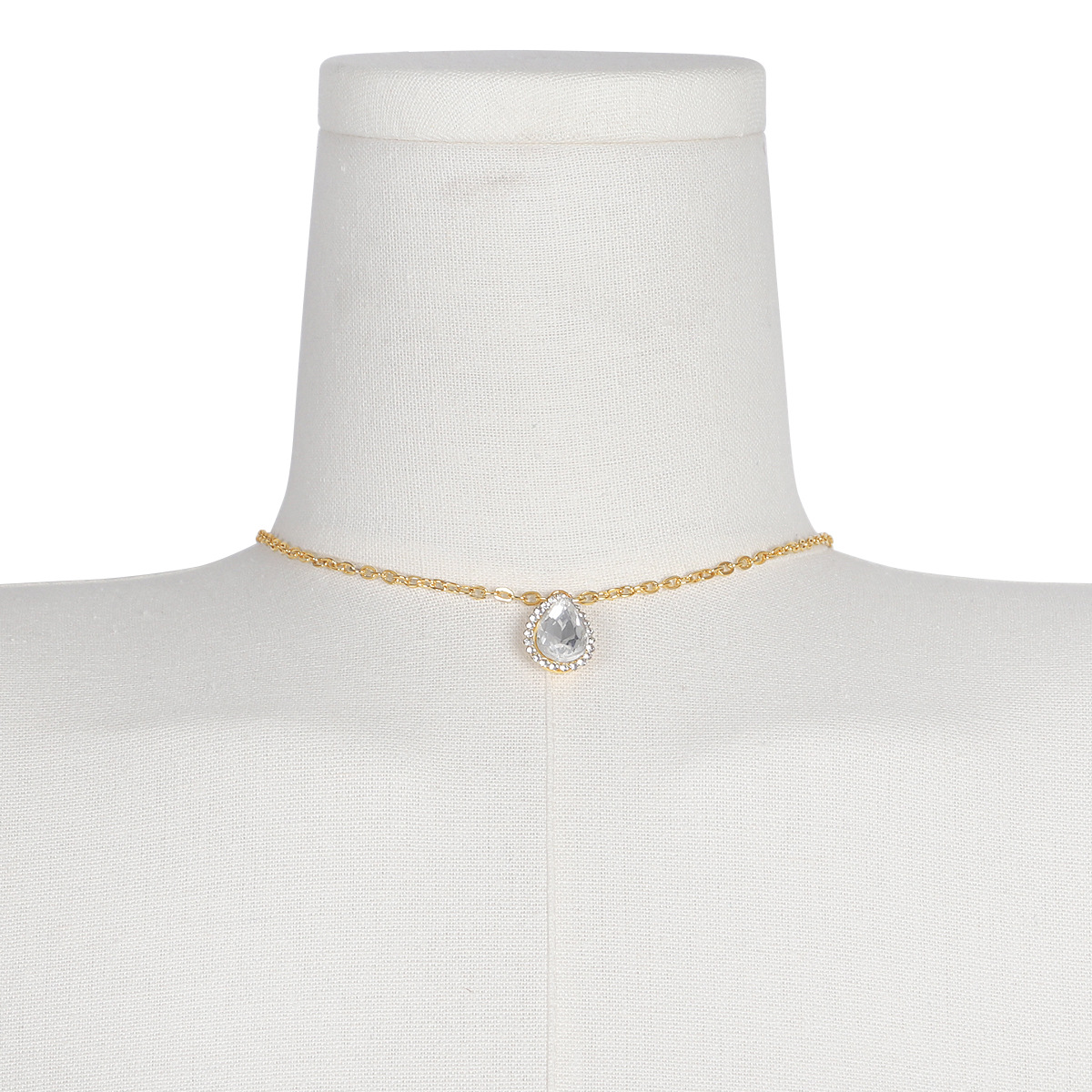 Glamyug Gold Rhinestone Back Necklace for Backless Dresses – Bridal & Wedding Body Jewelry for Women - Image 0