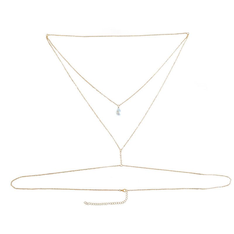 Glamyug Premium Gold Body Chain – Back Necklace & Waist Chain Jewelry for Backless Dresses, Belly & Bra Chains for Women - Image 0