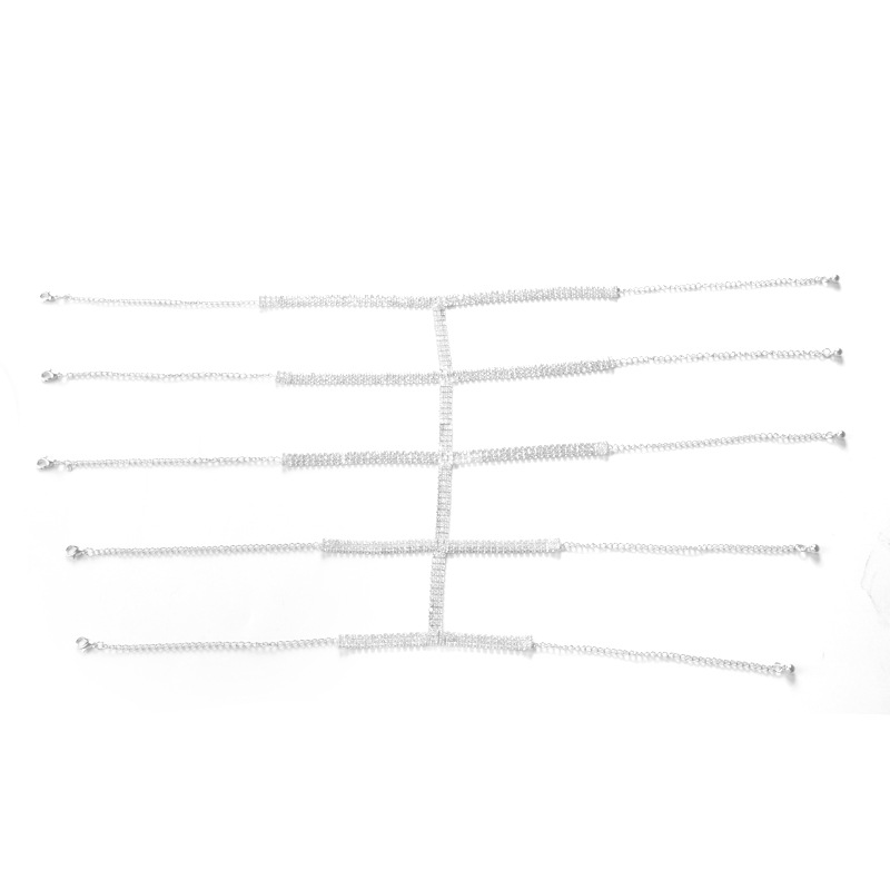 Rhinestone Five Row leg Chain