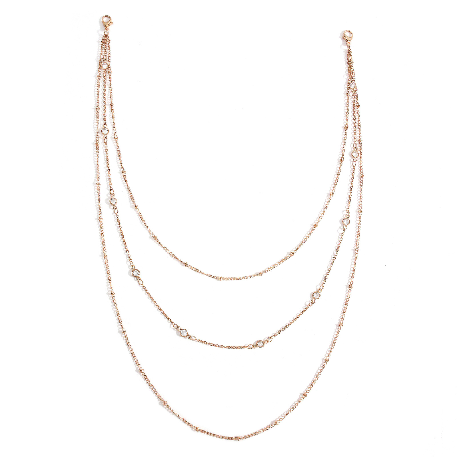 Glamyug Gold Bride Backless Rhinestone Waterdrop Body Chain – Belly & Waist Necklace for Women - Image 0