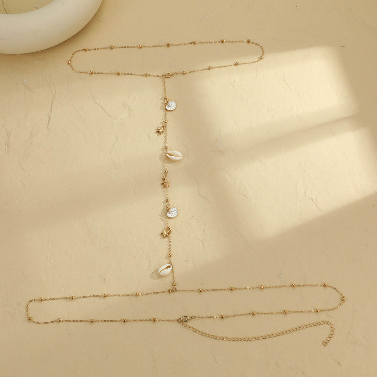 Glamyug Simple Pearl Back Necklace – Gold Tassel Water Drop Bridal Jewelry for Women & Girls - Image 0