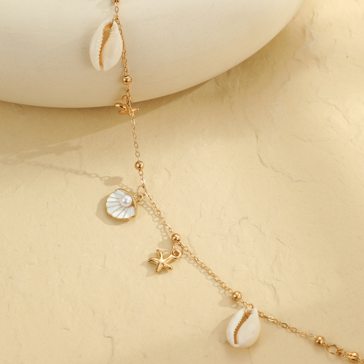 Glamyug Simple Pearl Back Necklace – Gold Tassel Water Drop Bridal Jewelry for Women & Girls - Image 0