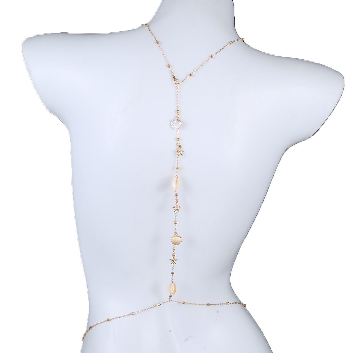 Glamyug Simple Pearl Back Necklace – Gold Tassel Water Drop Bridal Jewelry for Women & Girls - Image 0