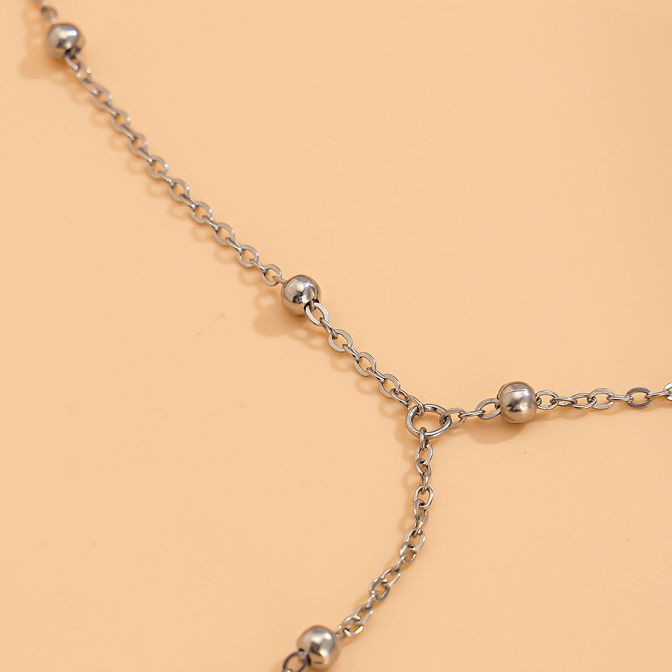 Glamyug Simple Diamond Silver Back Chain Necklace | Extra Long Y Style | Bridal & Wedding Backdrop Jewelry for Women & Girls - Image 0