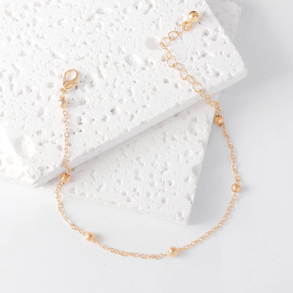 Glamyug Women’s Beaded Anklet – Korean Style Simple Foot Ornament, Fashionable - Image 0