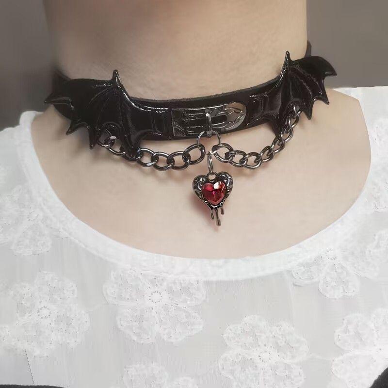 Bloodheart Batwing Gothic Choker