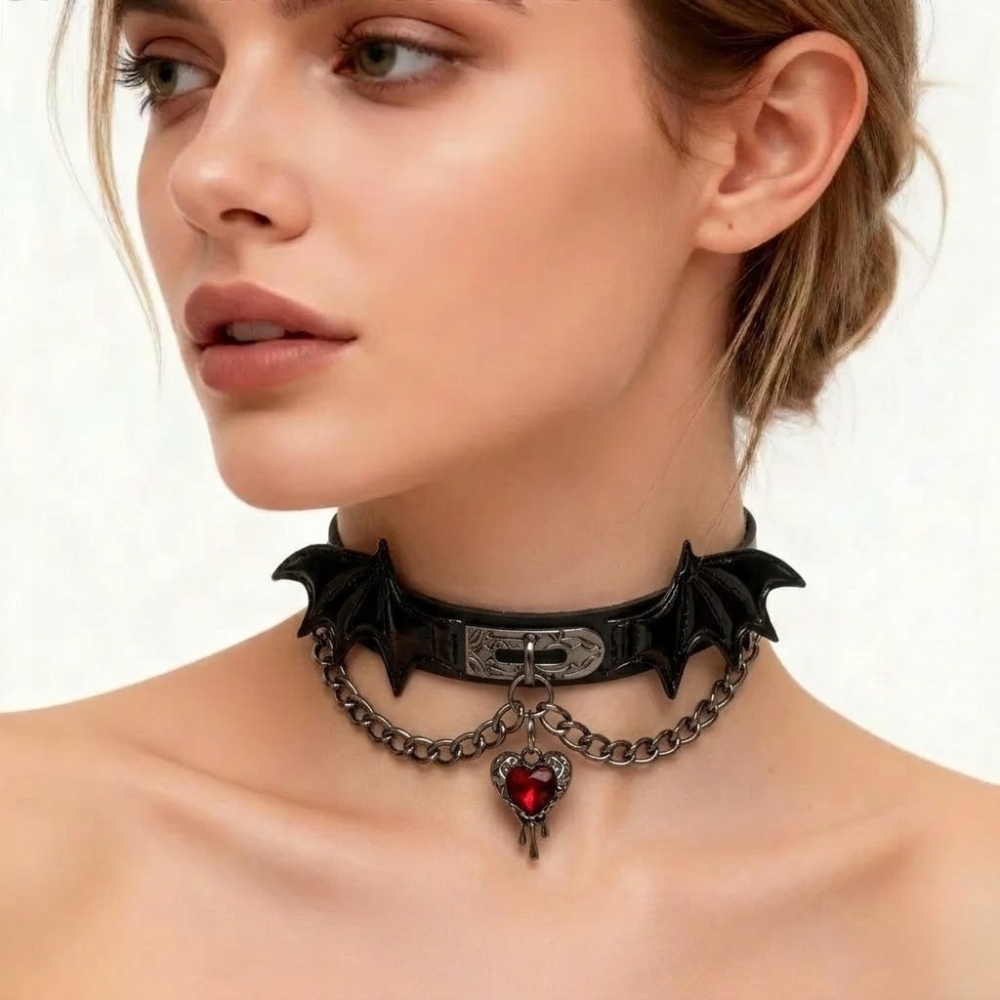 Bloodheart Batwing Gothic Choker