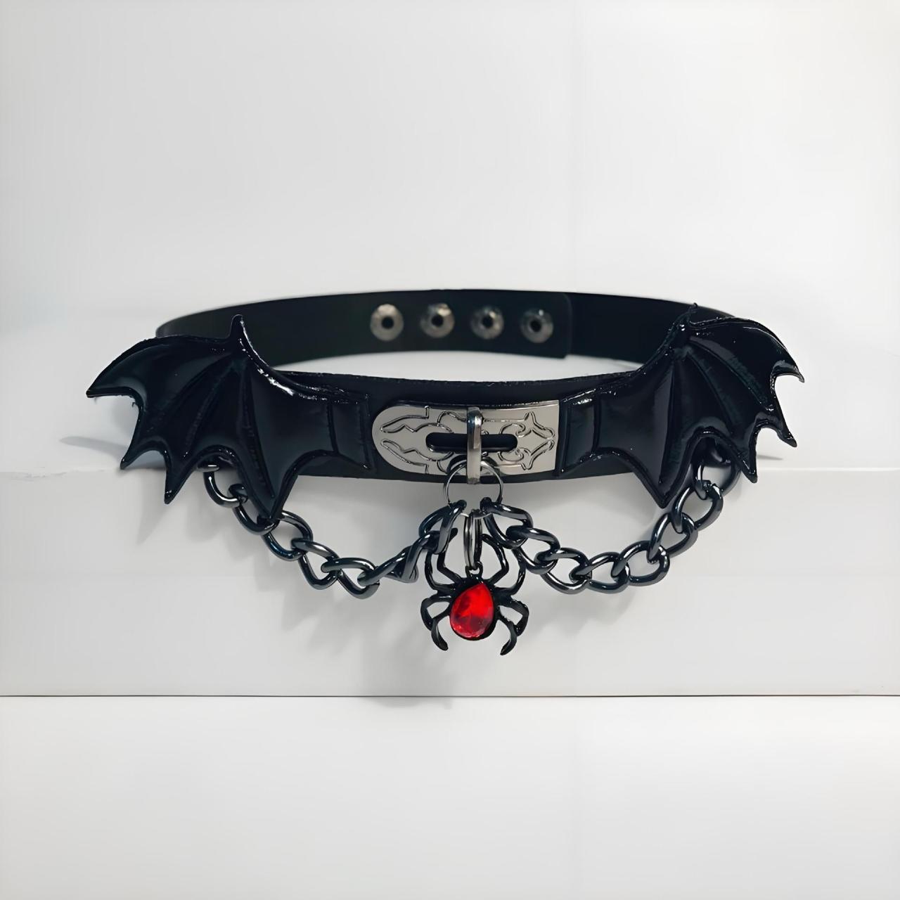 Crimson Spider Batwing Gothic Choker - Image 0