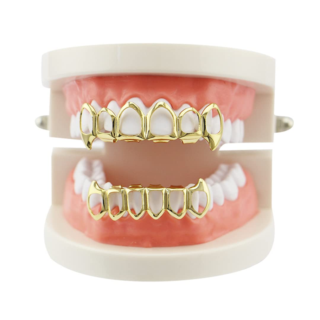 Gold Hollow Grillz Teeth Caps