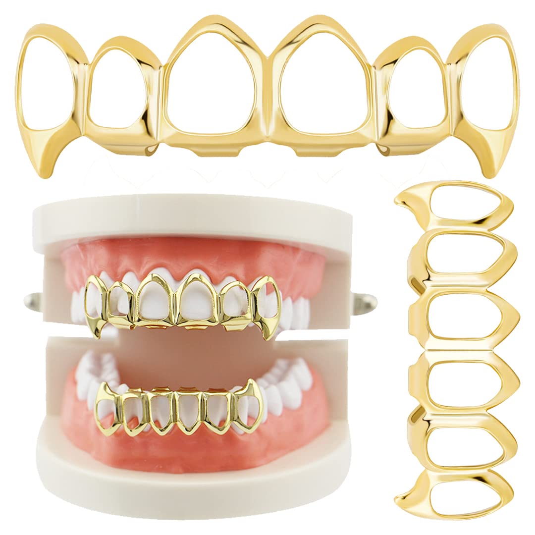 Gold Hollow Grillz Teeth Caps - Image 0