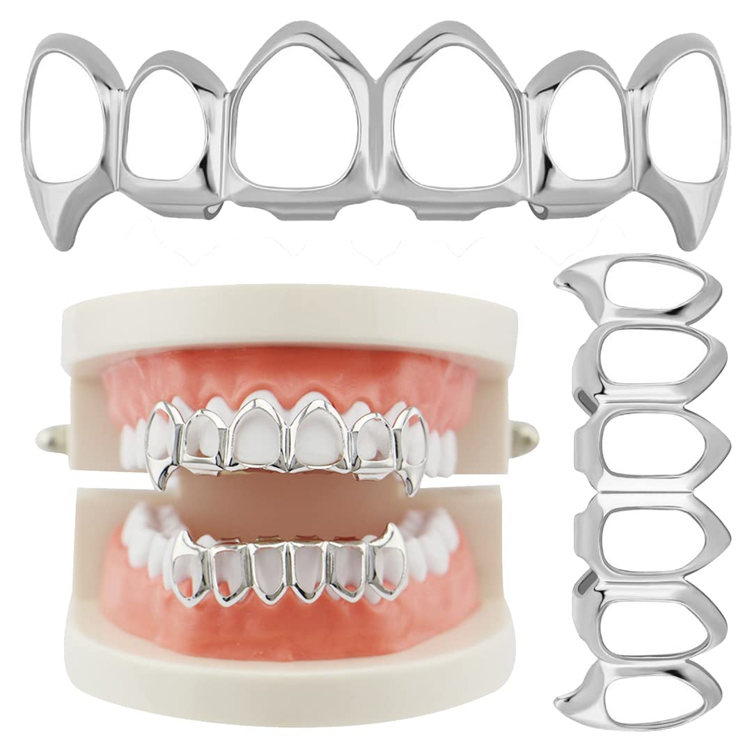 Silver Hollow Grillz Teeth Caps - Image 0