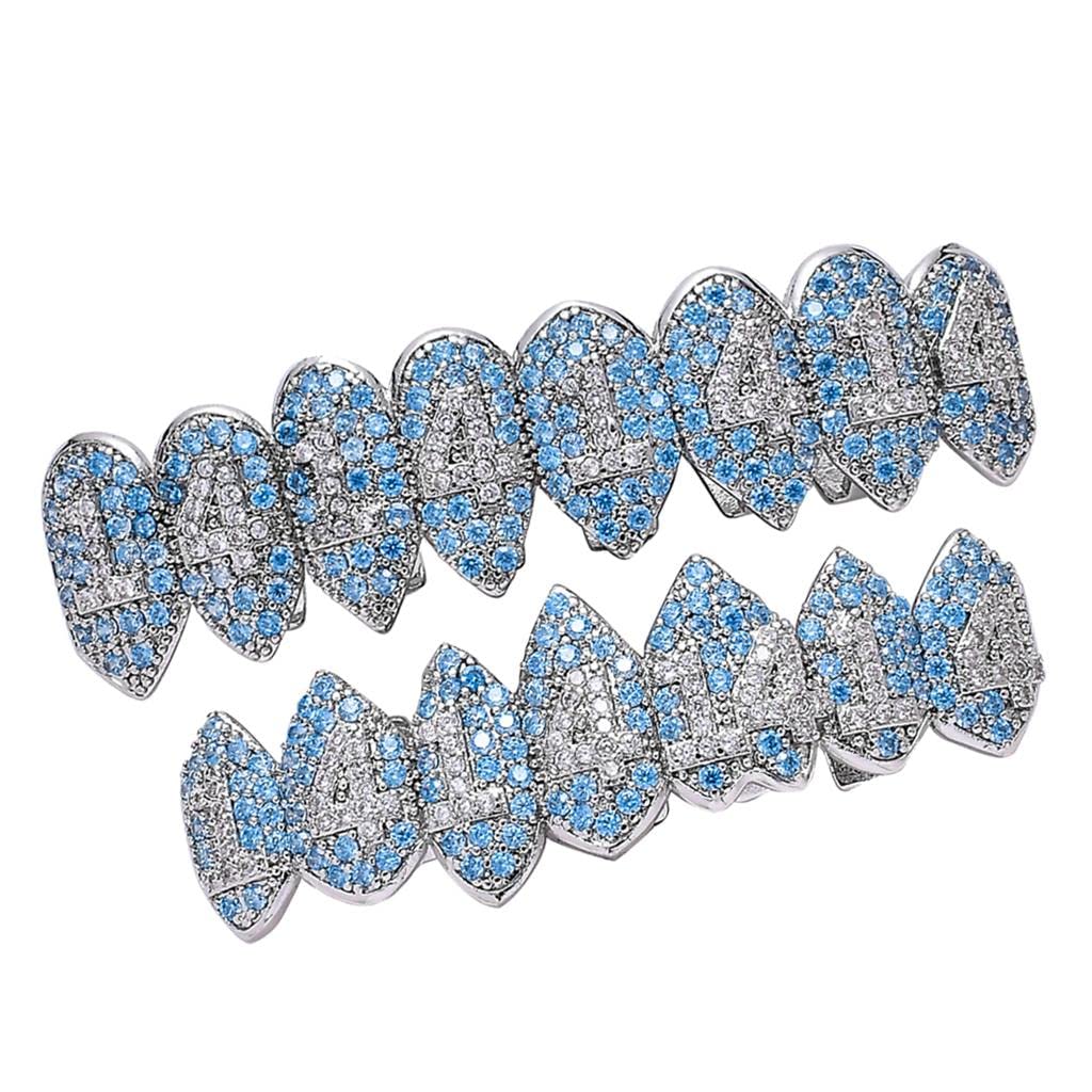 Vampire Fang Grillz with Zircon Stones Blue - Image 0