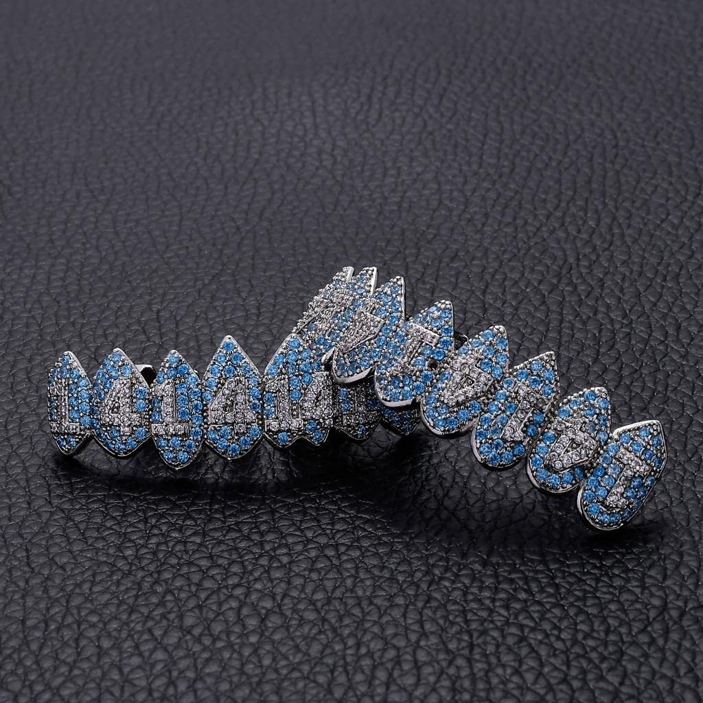 Vampire Fang Grillz with Zircon Stones Blue - Image 0