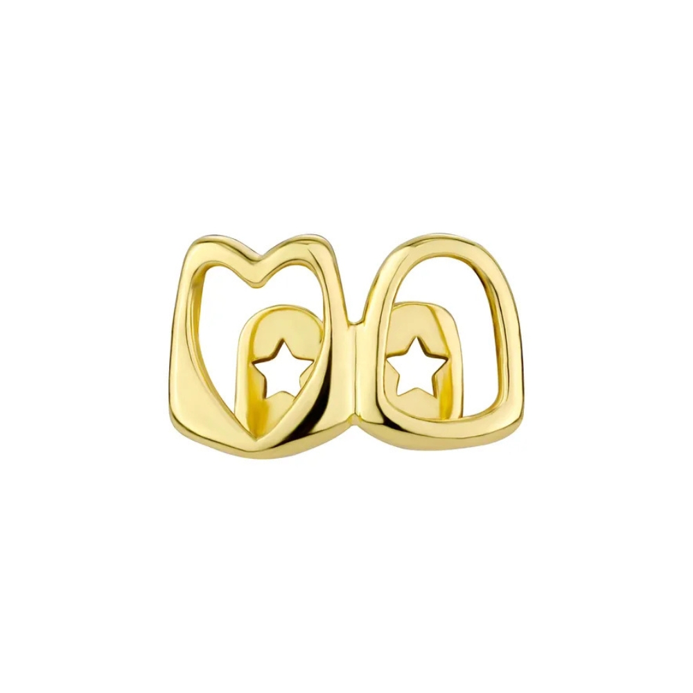 Golden Heart Star Tooth Gem